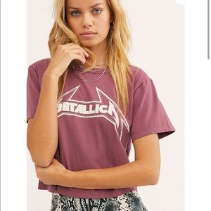 mauve metallica cropped tee